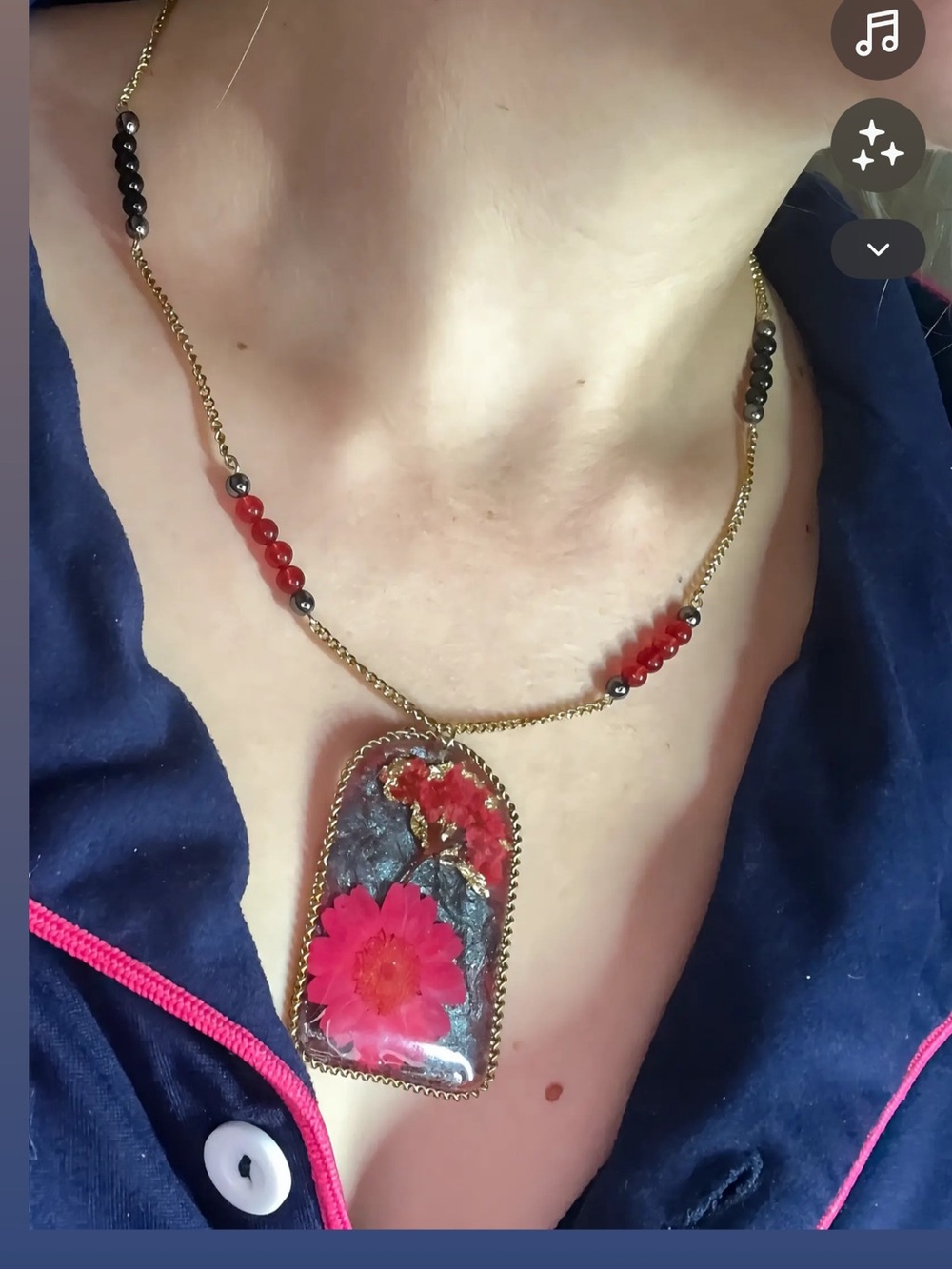 Handmade 316L Stainless Steel Necklace | Natural Pressed Flowers | One of a Kind